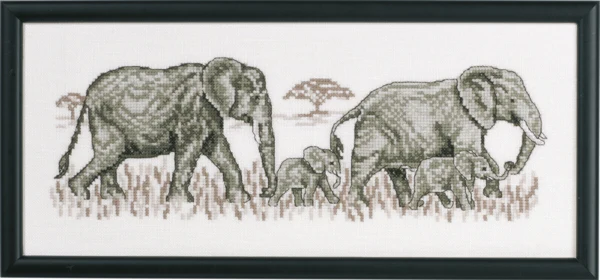 Broderikit Elefanter R5496 36 x 15 cm