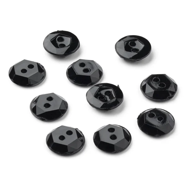 LindeHobby Krystalknapper, Sort, 12 mm, 10 stk