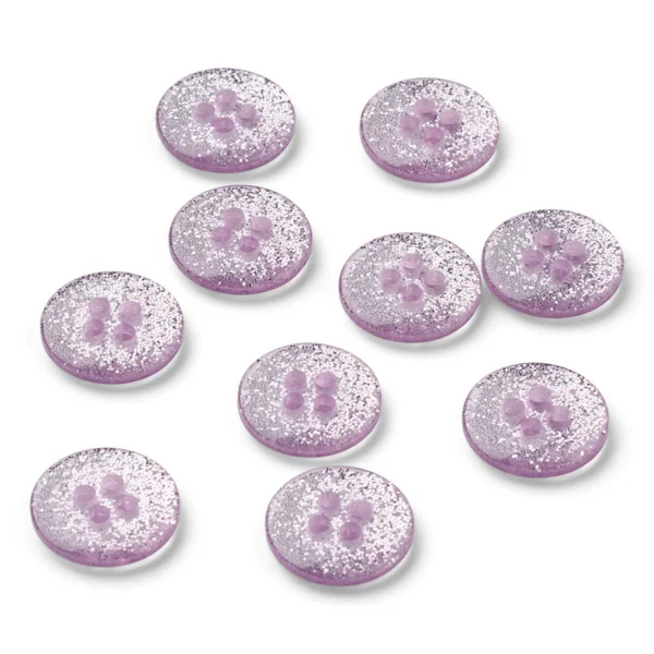 LindeHobby Glimmerknapper, Lilla, 12 mm, 10 stk