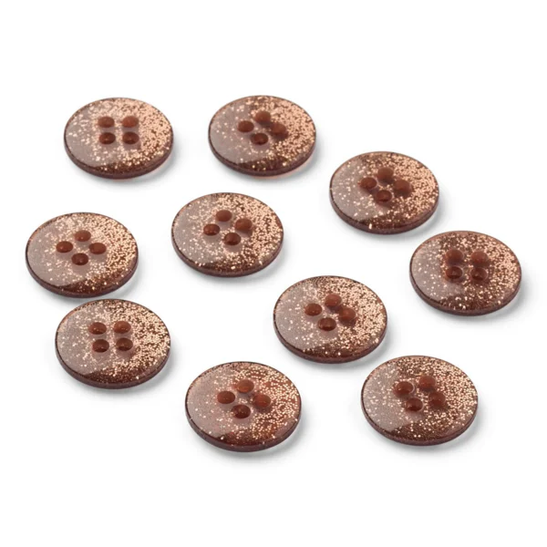 LindeHobby Glimmerknapper, Karamel, 12 mm, 10 stk