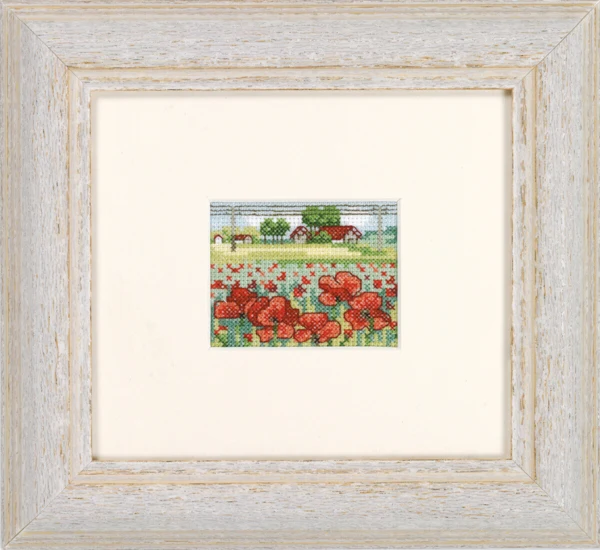 Broderikit Valmuemark 6,5 x 5 cm