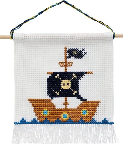 Broderikit Pirat skib m/5119/18 16 x 18 cm