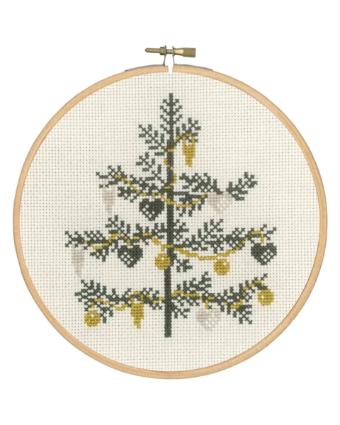 Broderikit Pyntet træ 18 Ø cm