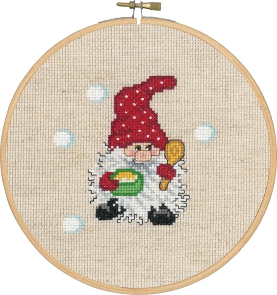 Broderikit Nisse m/ grød m/ 58 10/18 18 Ø cm