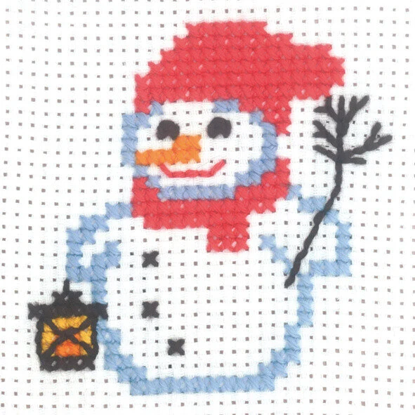 Broderikit Snemand m/lygte 10 x 10 cm