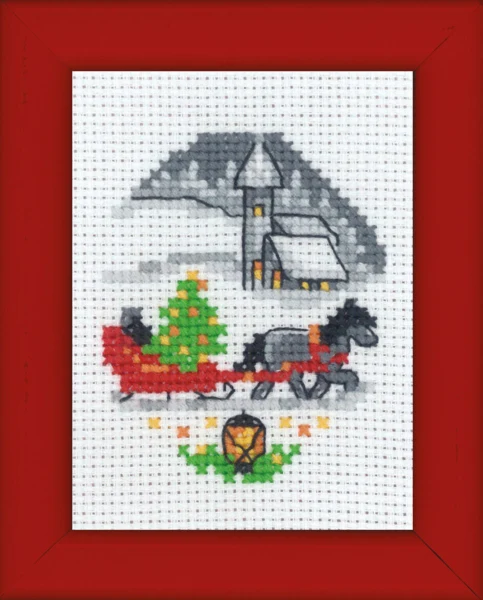 Broderikit Kane julebillede 6 x 8 cm