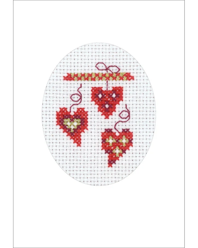Broderikit Hjerter 5883/00 9x13 cm