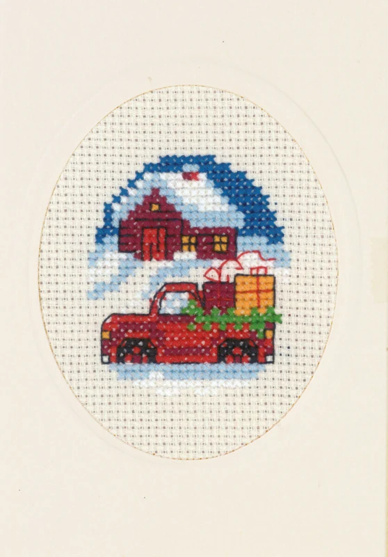 Broderikit Rød lastbil M5875/00 9 x 13 cm