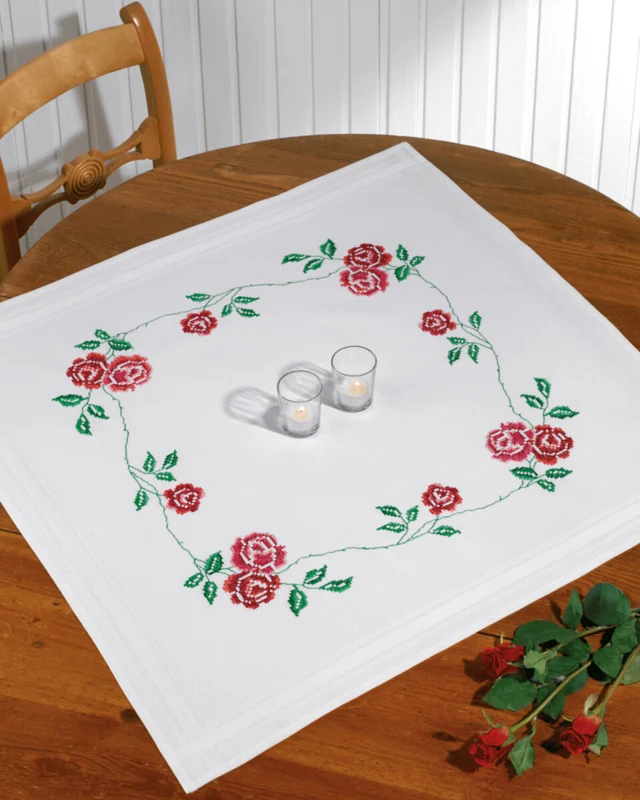 Broderikit Roser XXX 80 x 80 cm