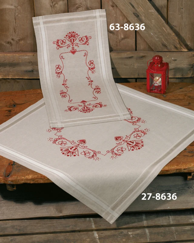 Broderikit Klassisk rød 80 x 80 cm