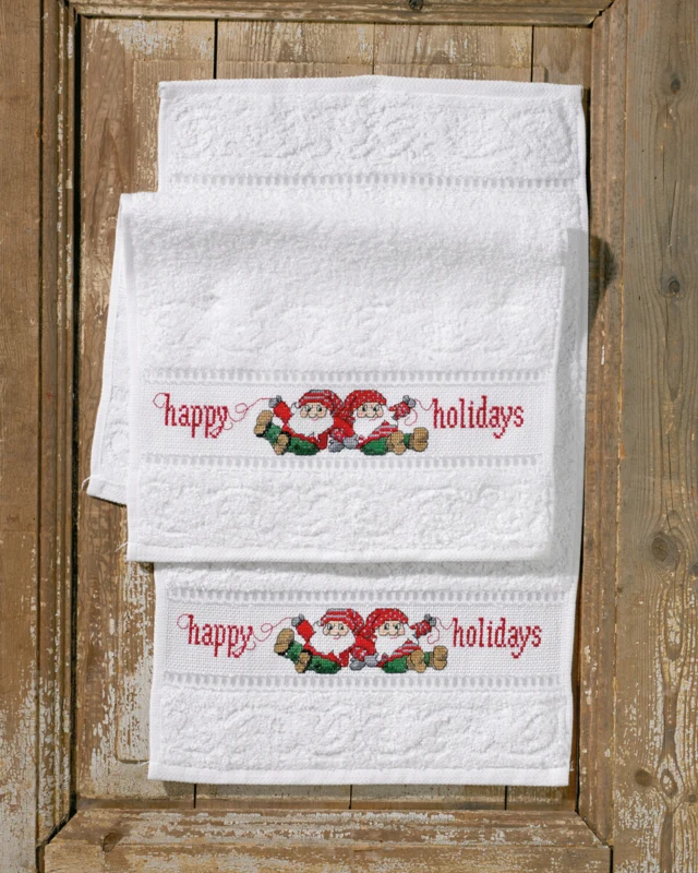 Broderikit Happy Holiday 2 stk 30 x 50 cm