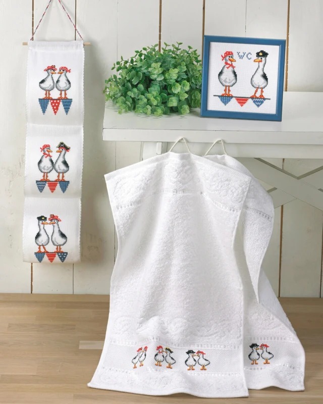 Broderikit Skøre måger 7461/18 30 x 50 cm