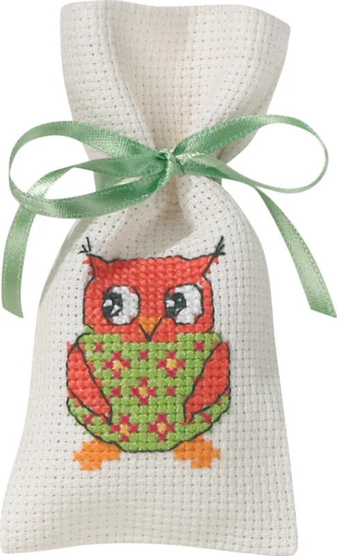 Broderikit Rosa ugle 6 x 12 cm