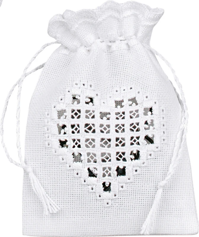 Broderikit Påse Hjerte 10 x 15 cm