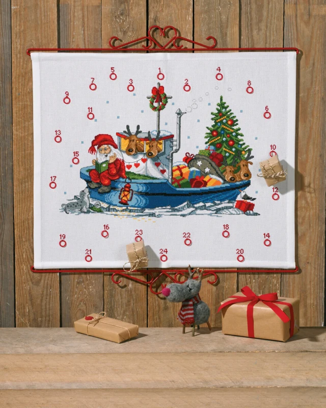Broderikit Julemand i båd B5125/58 58 x 48 cm