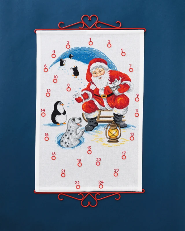 Broderikit Julemand & pingviner 40 x 60 cm B5125/40