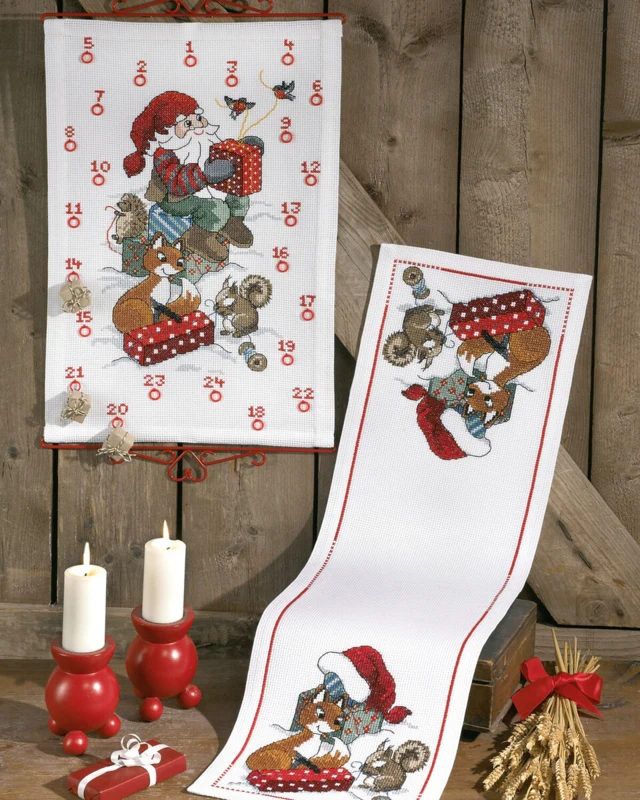 Broderikit Nisse og egern 5125/38 38 x 58 cm