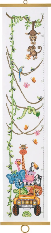Broderikit Målebånd med vilde dyr 20 x 95 cm