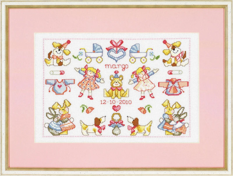 Broderikit Margo fødselsm. 38 x 28 cm