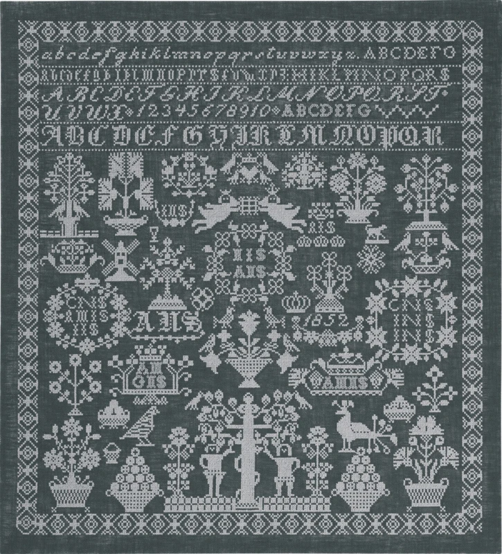 Broderikit Grå navneklud 54 x 59 cm