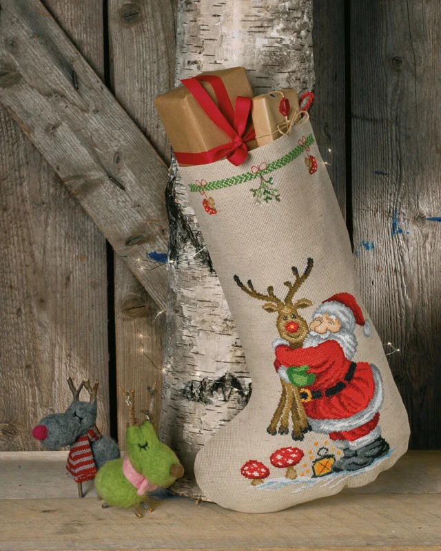 Broderikit Julemand & Rudolf 28 x 44 cm