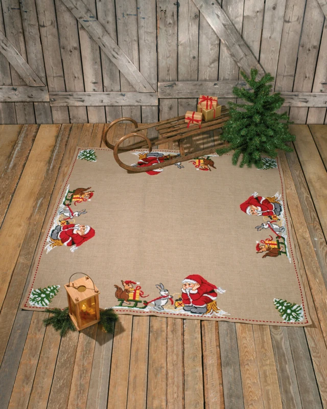 Broderikit Julemand med dyr 170 x 170 cm