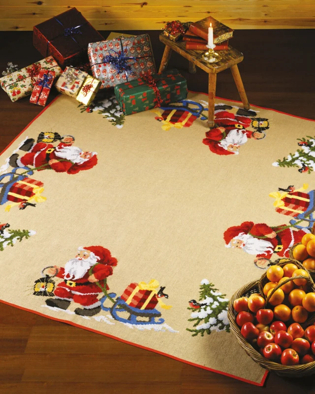 Broderikit Julemand m/ gavekælk 170 x 170 cm