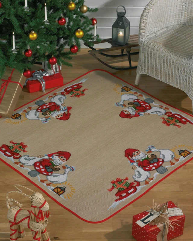 Broderikit Julemand m/ gæs 126 x 126 cm