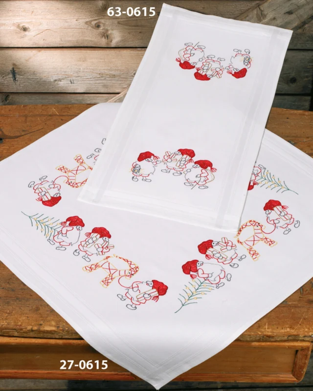 Broderikit Den korrekt rettede produkttitel er: Nissemøde 40x80 cm