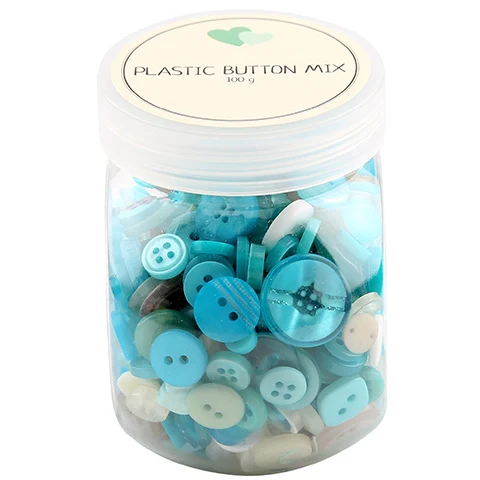 Go Handmade Mix knapper, plastik - TURKIS 100 G