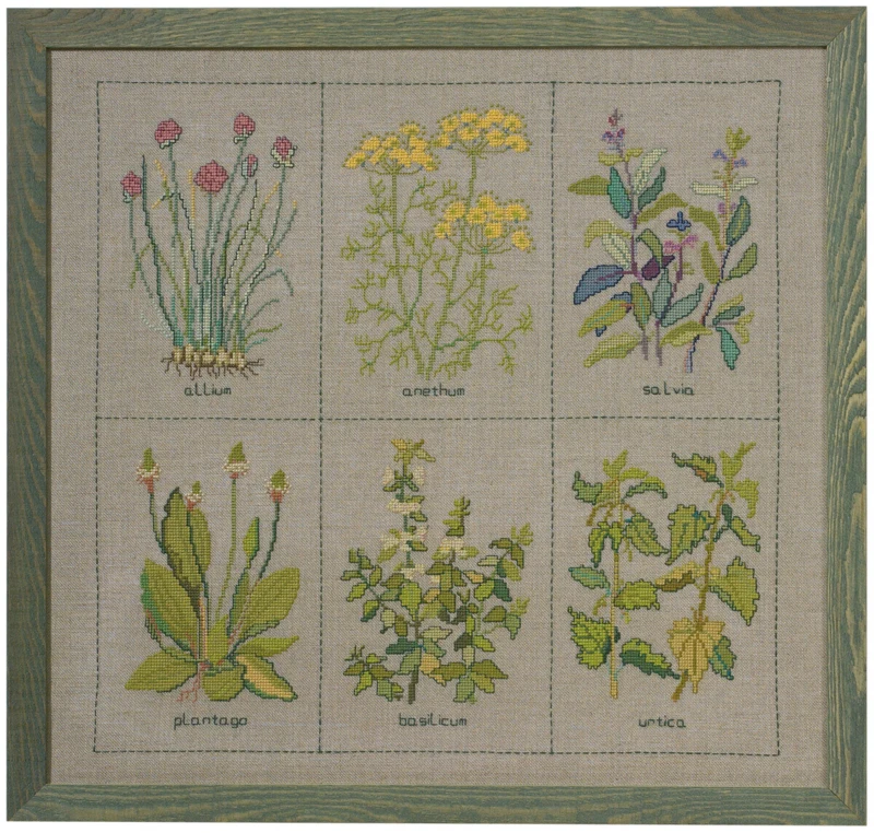 Broderikit Krydderiplanter 52 x 49 cm