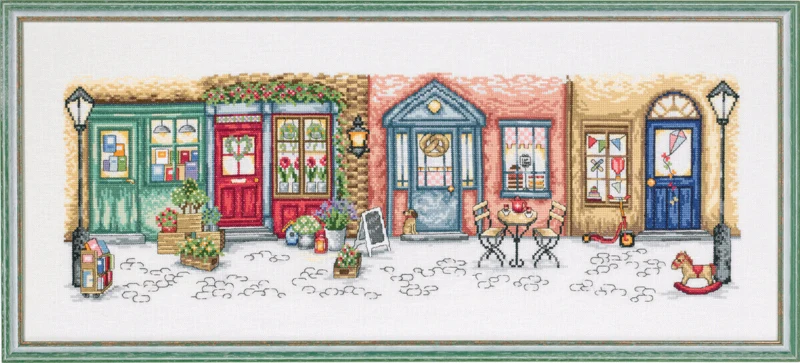 Broderikit Butiksgaden 71 x 30 cm