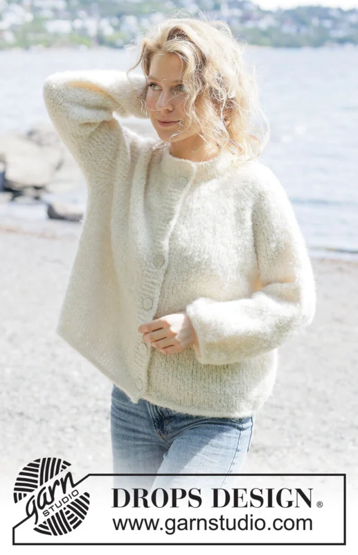 264-24 Frost Bloom Cardigan by DROPS Design