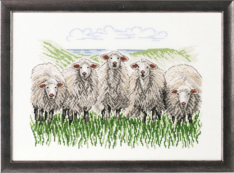 Broderikit Får på marken R5344 41 x 29 cm