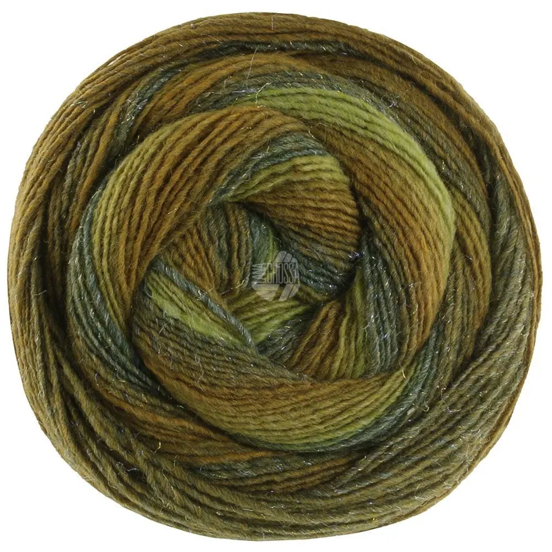Lana Grossa Gomitolo Gala 4035 Skovgrøn/mosgrøn/okkerbrun/pistacie