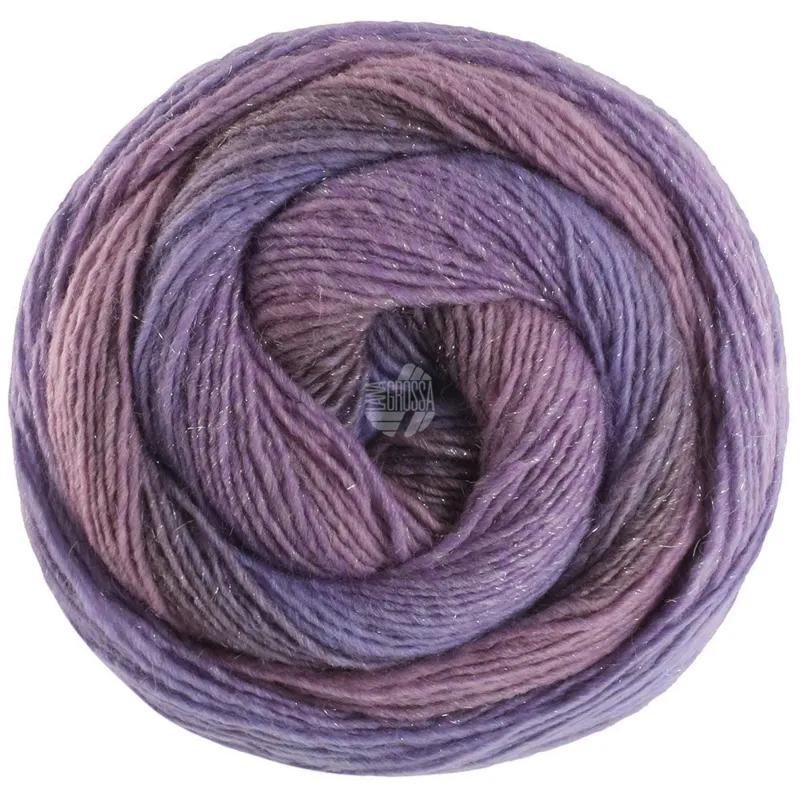 Lana Grossa Gomitolo Gala 4027 Syren/mauve/grålilla/blålilla/violblå