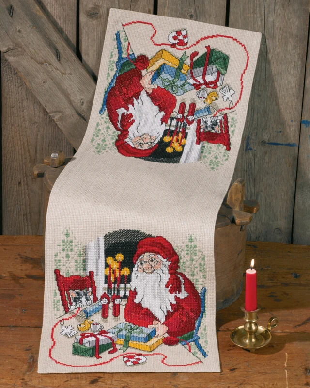 Broderikit Julemand & Kat 33 x 98 cm