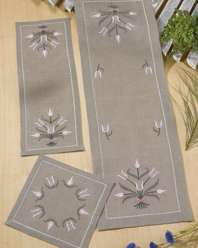 Broderikit Tulipaner 32 x 98 cm
