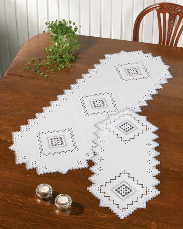 Broderikit Grå Hardanger 39 x 105 cm