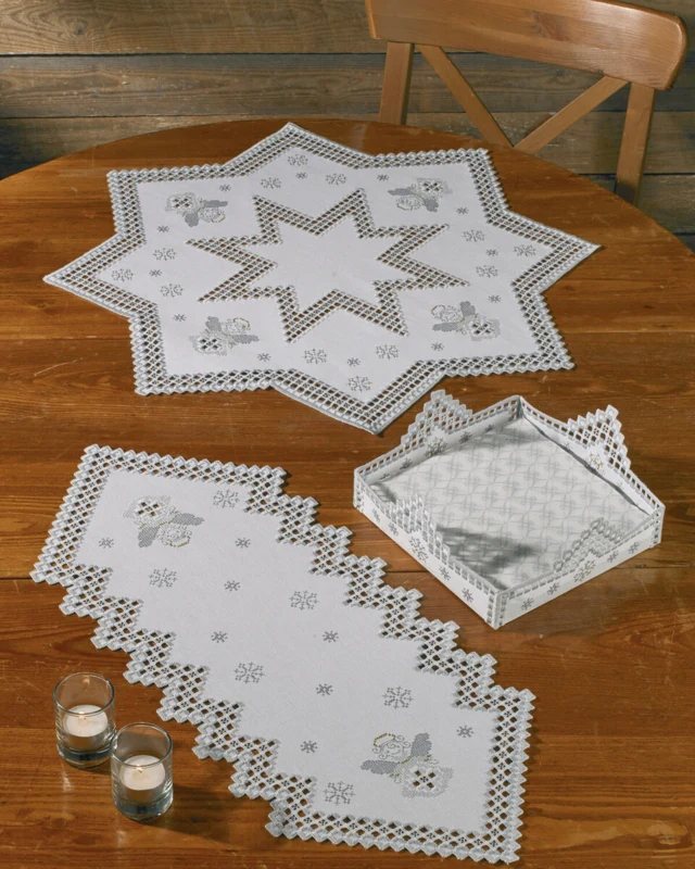 Broderikit Vinter Hardanger 21 x 21 cm