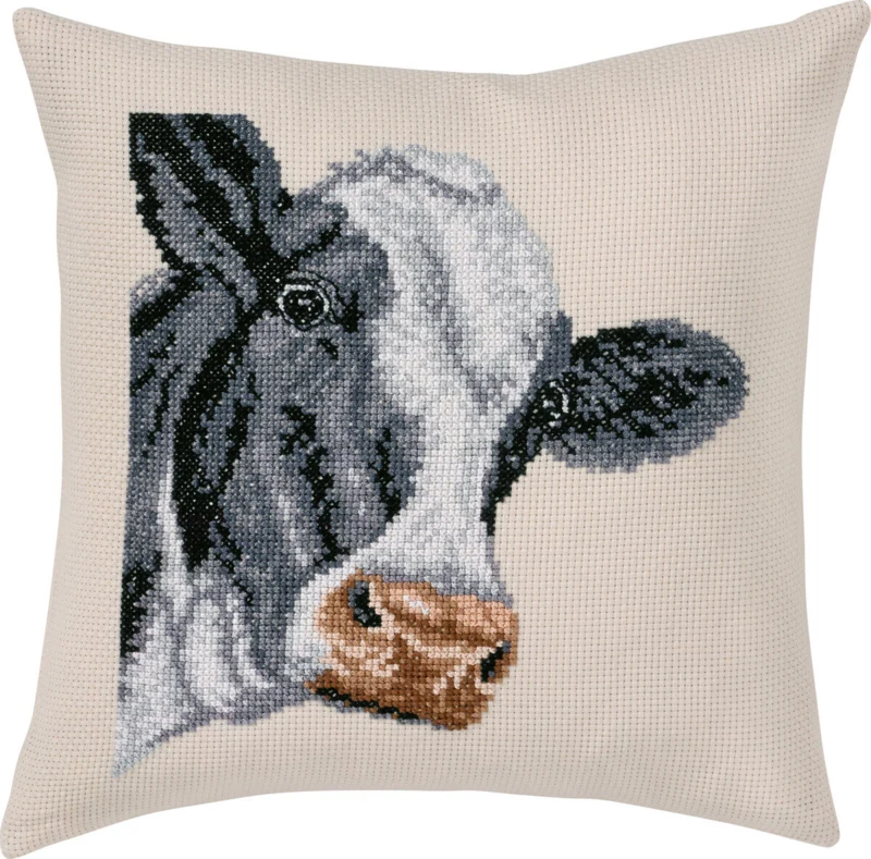 Broderikit Broget ko 40 x 40 cm