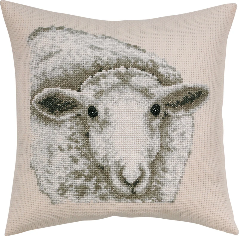 Broderikit Hvidt får 40 x 40 cm