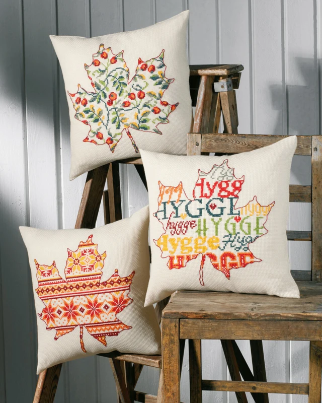 Broderikit Hygge blad 40x40 cm