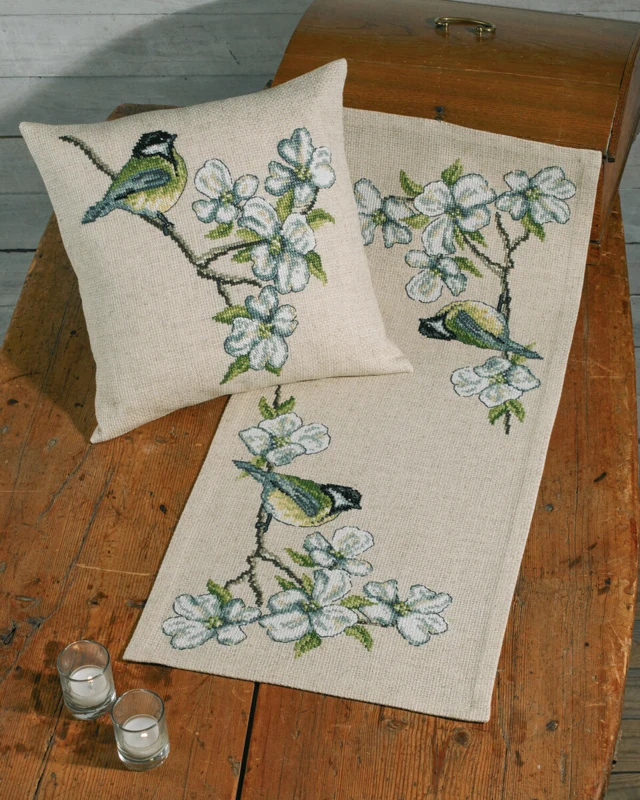 Broderikit Musvit 40 x 40 cm