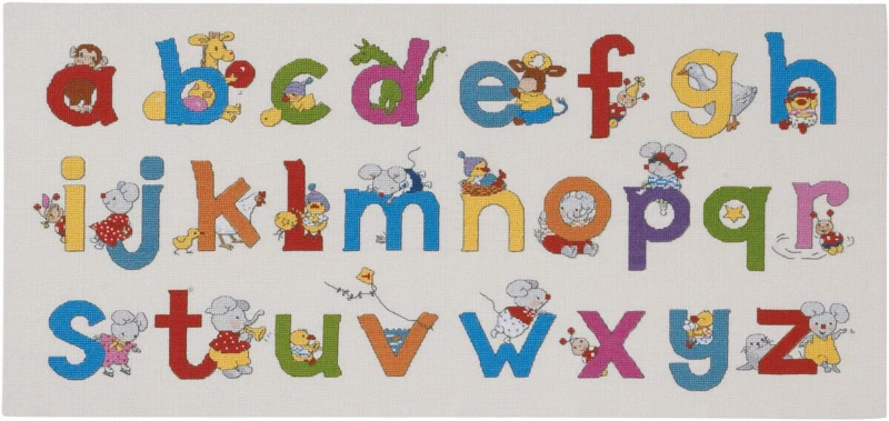 Broderikit Happy Friends ABC R5391 30 x 65 cm