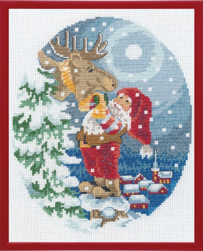 Broderikit Nissen m/elg R5798 20 x 25 cm