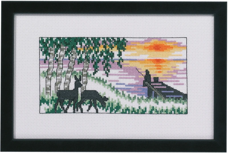 Broderikit Rådyr og fisker R 5320 24 x 15 cm