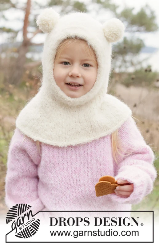 50-12 Snow Bear Balaclava by DROPS Design