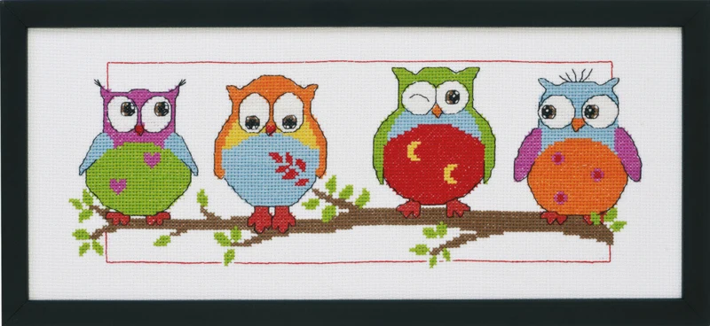 Broderikit Ugler R5496 36 x 15 cm