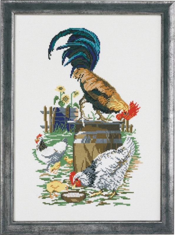 Broderikit Hønsegård R5385 35 x 25 cm
